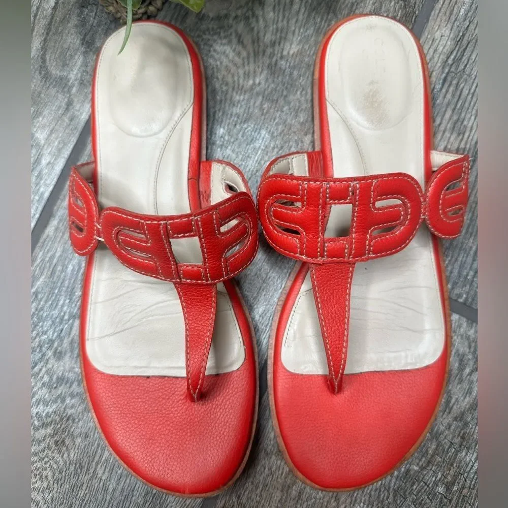 Cole Haan Anoushka Red Leather Sandals
